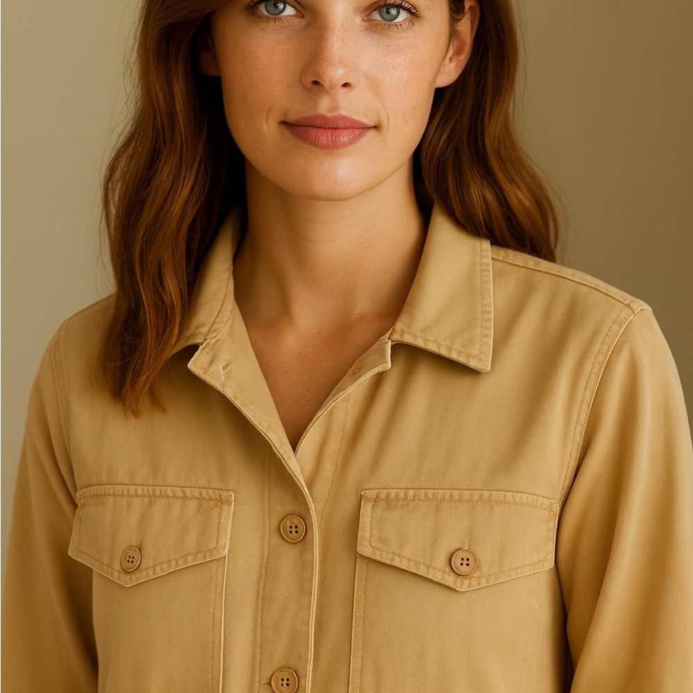 Sanctuary yellow work shirt jacket